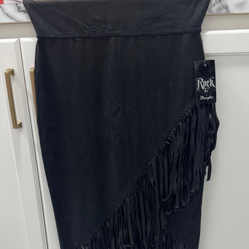 Wrangler Black Fringe Skirt